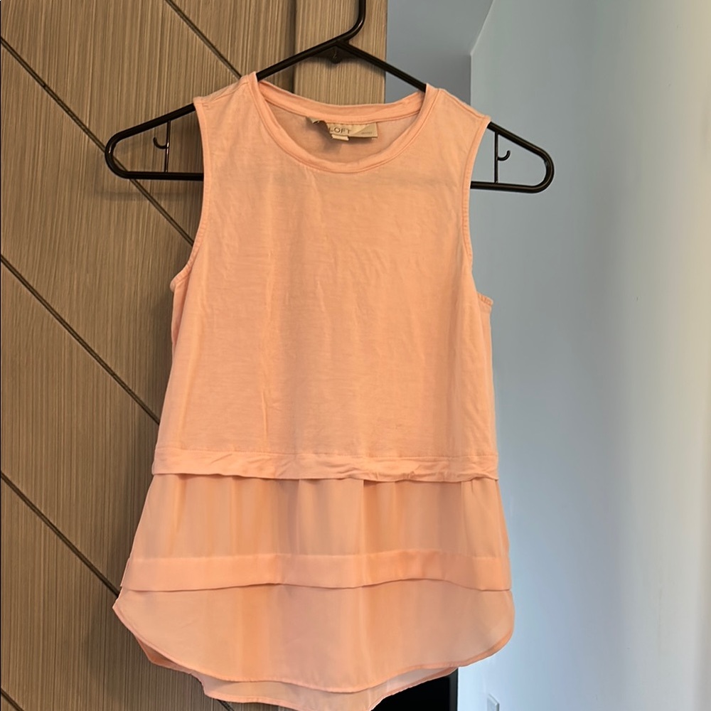LOFT Peach Tiered Tank Top